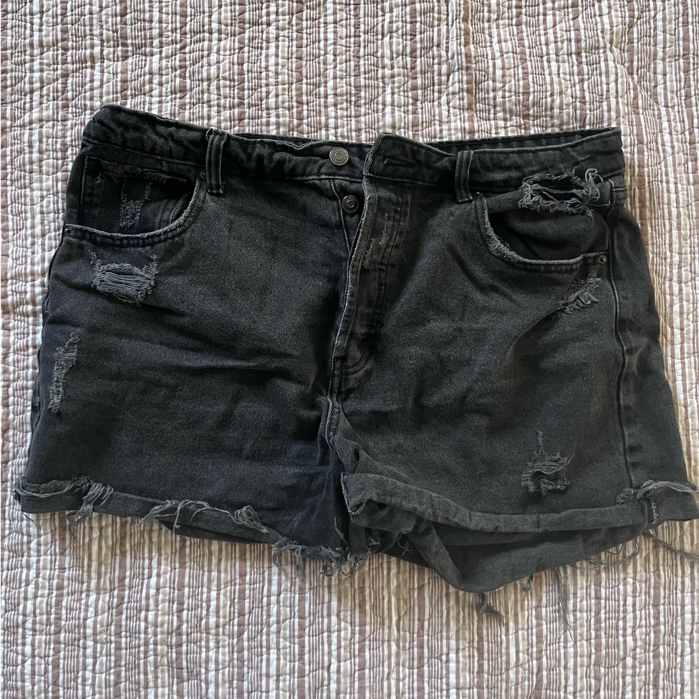 wild fable Black Distressed Denim Shorts